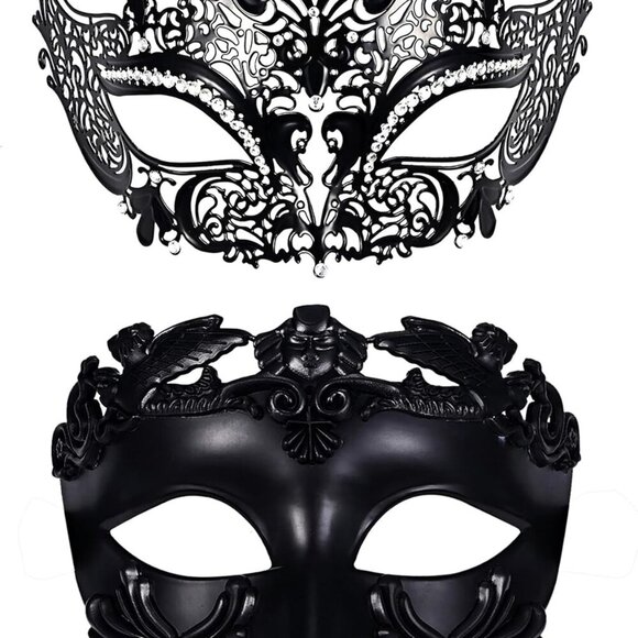 Masquerade Mask for Couple - Roman Greek Venetian Mask Halloween Prom Party Cost - Picture 1 of 9